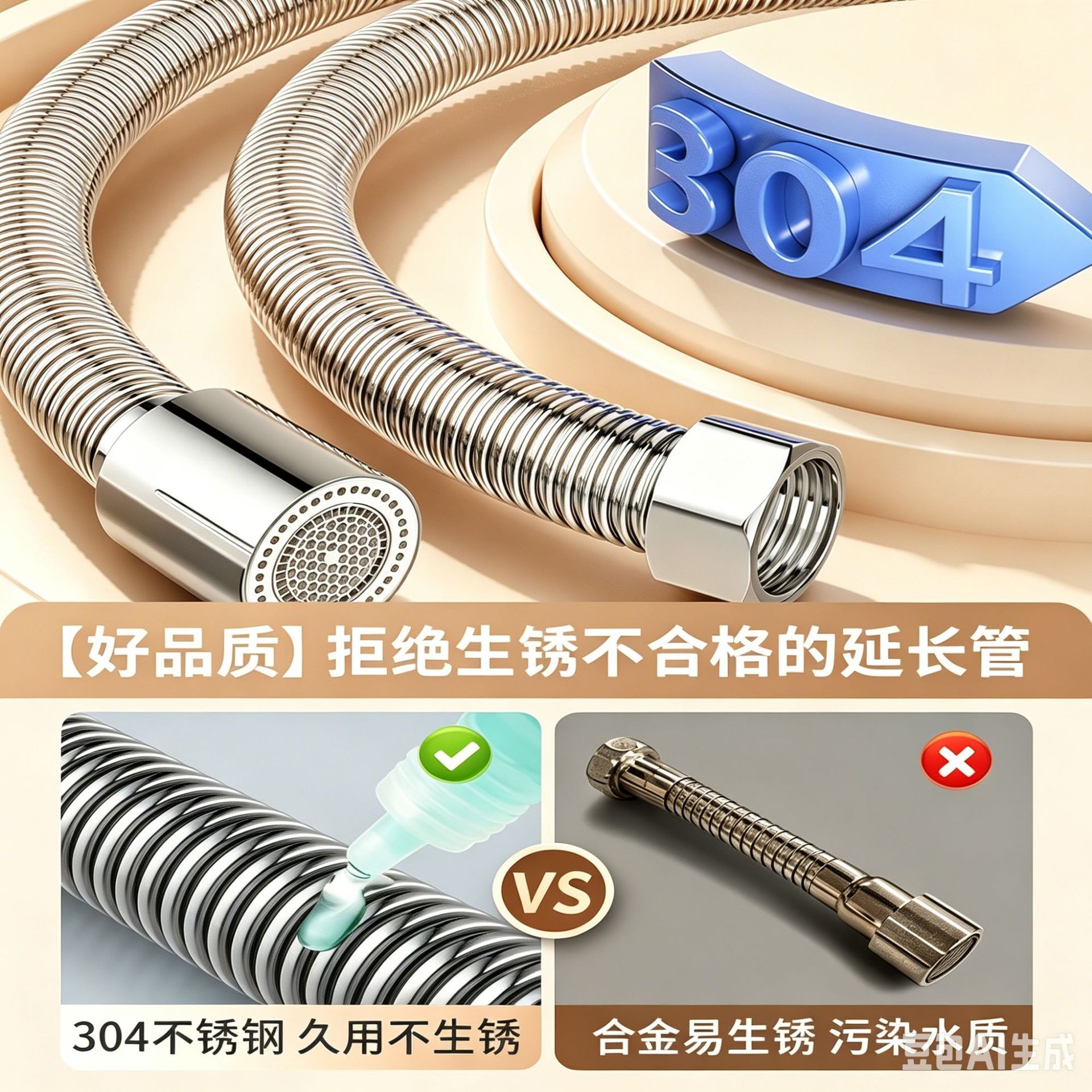 Balcony Faucet Extender Aerator Kitchen Stainless Steel Extension Tube Universal Rotating Hose Anti-Splash Device