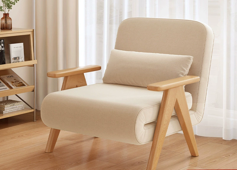 Раскладной диван-кровать двойного назначения, новинка 2025 года, для гостиной, балкона, маленькой квартиры, многофункциональный, из массива дерева, односпальная выдвижная кровать