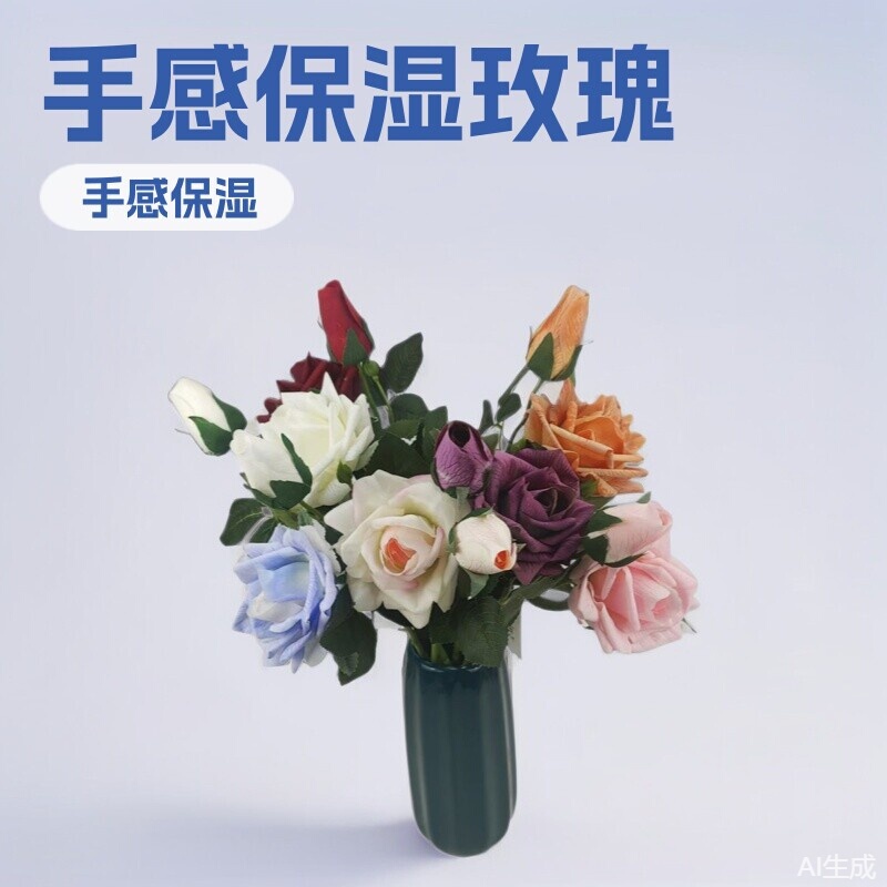 Wholesale Artificial Flowers, High-Quality Single-Stem Rose Flowers with a Realistic Feel, Silk Flowers, Anna Roses for Wedding and Home Decoration