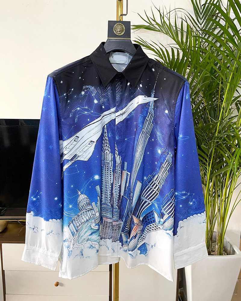 ForMen 2025 Spring New European And American Fashion Trend Foreign Trade Youth Popular Digital Print Men's Cardigan Shirt_voghion.com