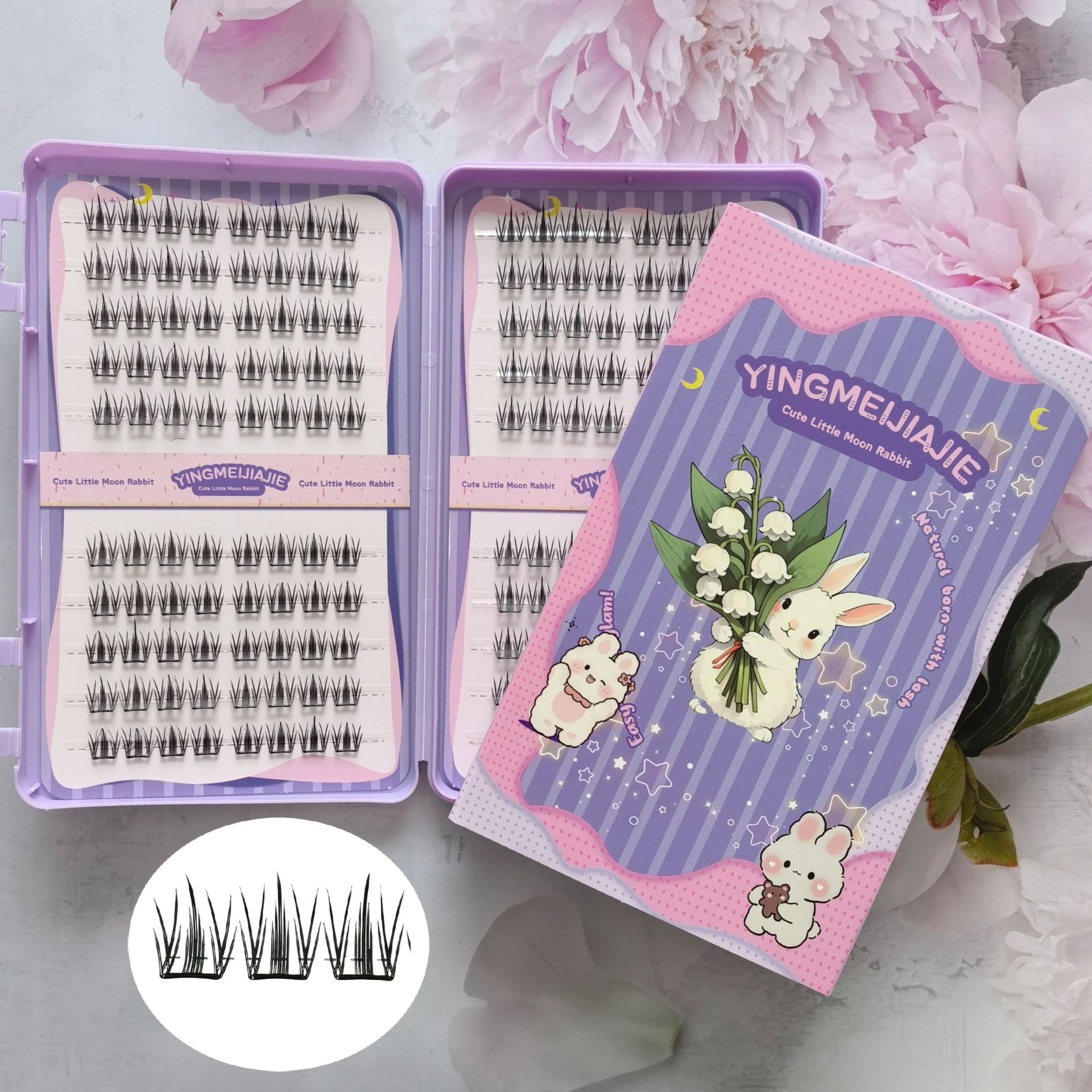 20 filas de paquete de caja de regalo de pestañas falsas transfronterizas, pestañas falsas densas, pestañas falsas sin pegamento.