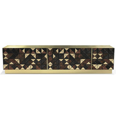 電視櫃輕奢高級感落地裝飾一體靠牆邊櫃極簡別墅客廳藝術感展示櫃