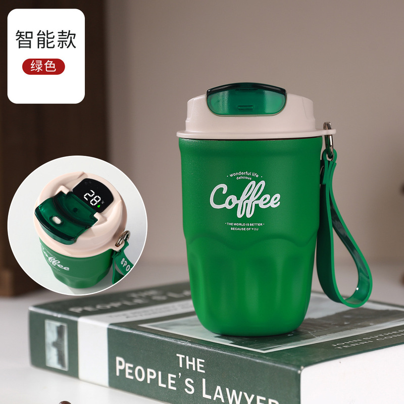 コーヒーカップ陶磁器316ステンレスネット赤プレゼント高颜値保温カップ携帯付きカップサブネット赤カップ|undefined