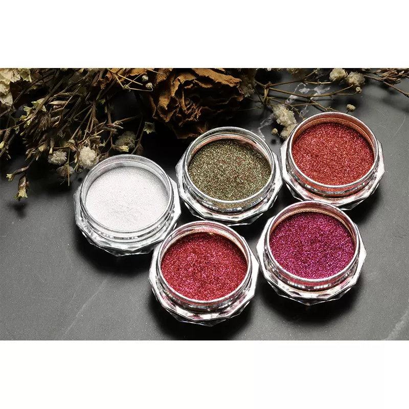 化妆品级变色云母指甲油美甲眼影唇彩光学珠光粉闪粉爆闪偏光烫金