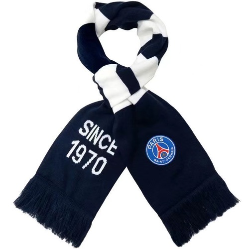 Soccer Club Crest Embroidered Scarf Synthetic Wool Neck Gaiter Real Madrid Barcelona Paris Saint-Germain Chelsea AC Milan Juventus