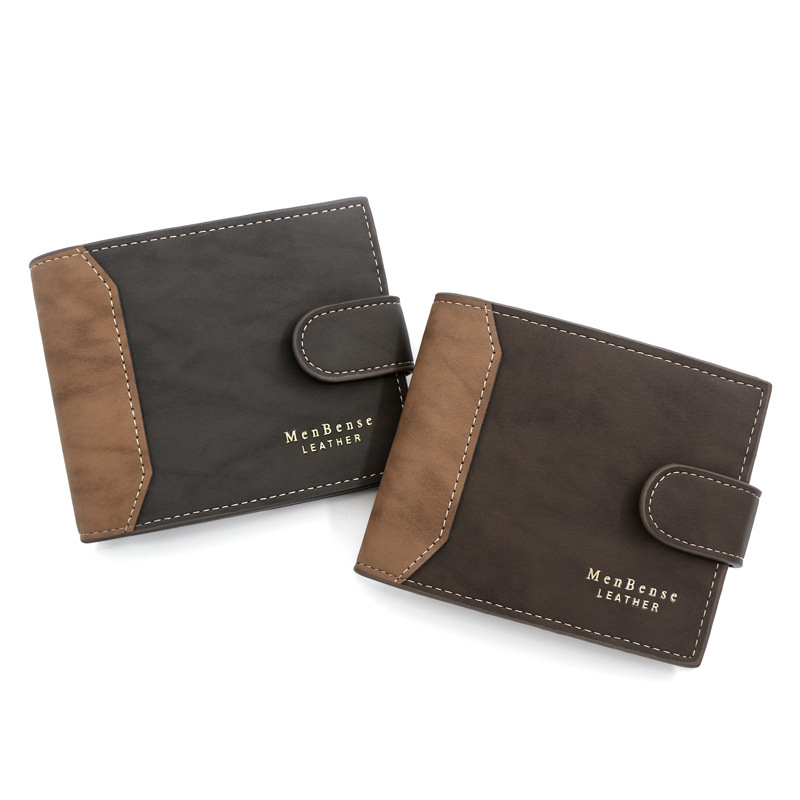 Menbense Korean Style Hinge Hot Stamping Printed Men's Wallet Short Buckle 70% off Bag Frosted Men's Wallet