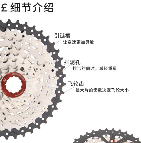 BOLANY source mountain bike flywheel cassette 8/9/10/11/12 speed gear road bicycle flywheel
