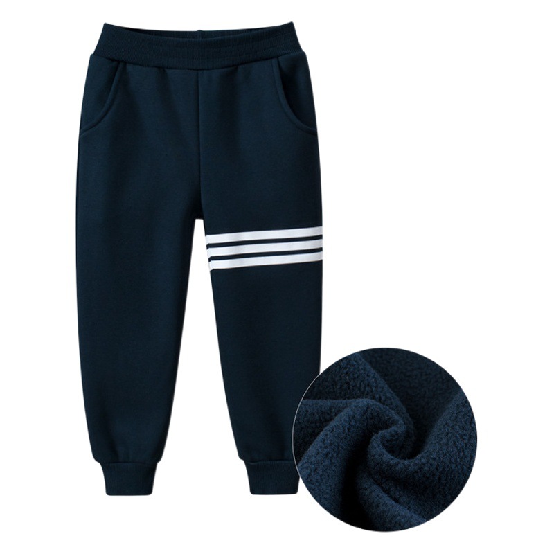 27 niños marca ropa para niños primavera nuevos pantalones para niños Pantalones deportivos forrados de lana para niños pantalones de chándal para hombres entrega de una sola pieza