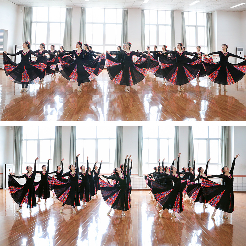 Xinjiang falda de práctica de danza falda de ropa de rendimiento Xizango adulto falda de swing grande Wei Yi falda de práctica de danza femenina