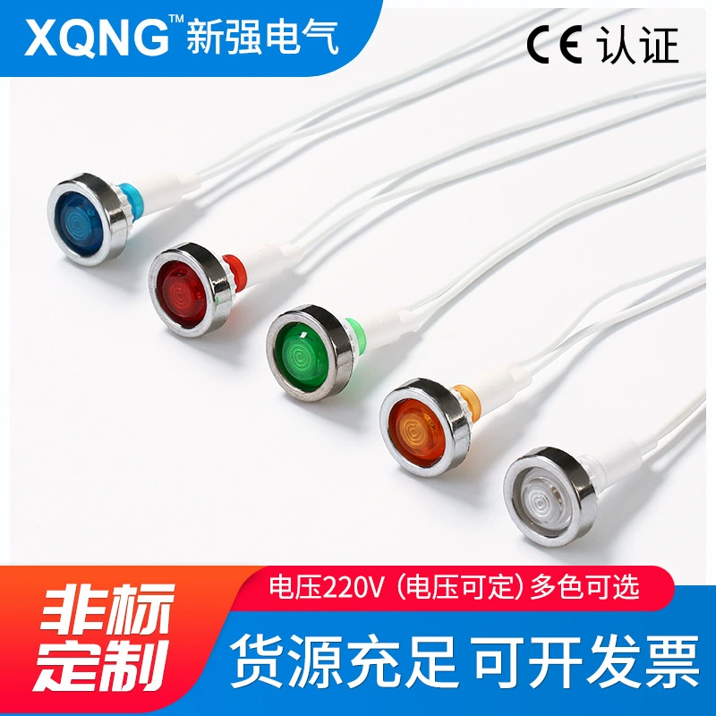 Индикаторная лампа XD10-7, многоцветная круглая головка, 220 В, индивидуальная индикаторная лампа, металлическая сигнальная лампа