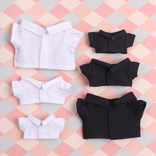 20cm baby shirt, celebrity same style shirt, cotton doll 15cm white shirt, 10cm short-sleeved shirt