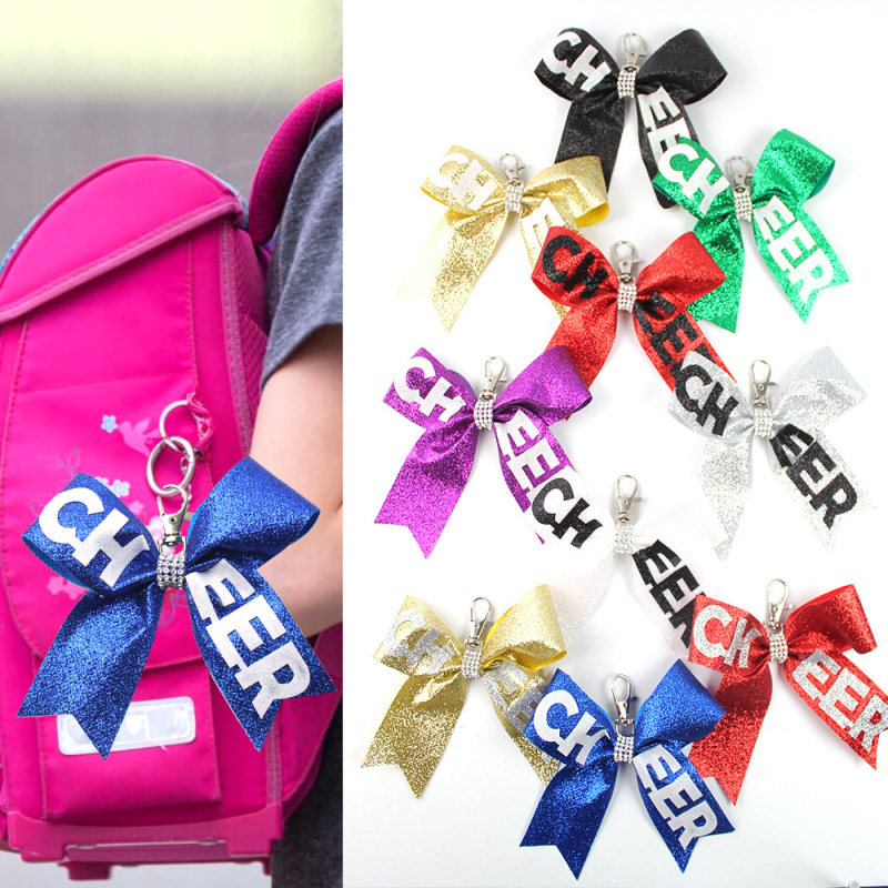 Cross-Border Popular Cheer Keychain Cheerleading Shiny Pendant School Bag Fashion Accessories Amazon Temu Hot Sale