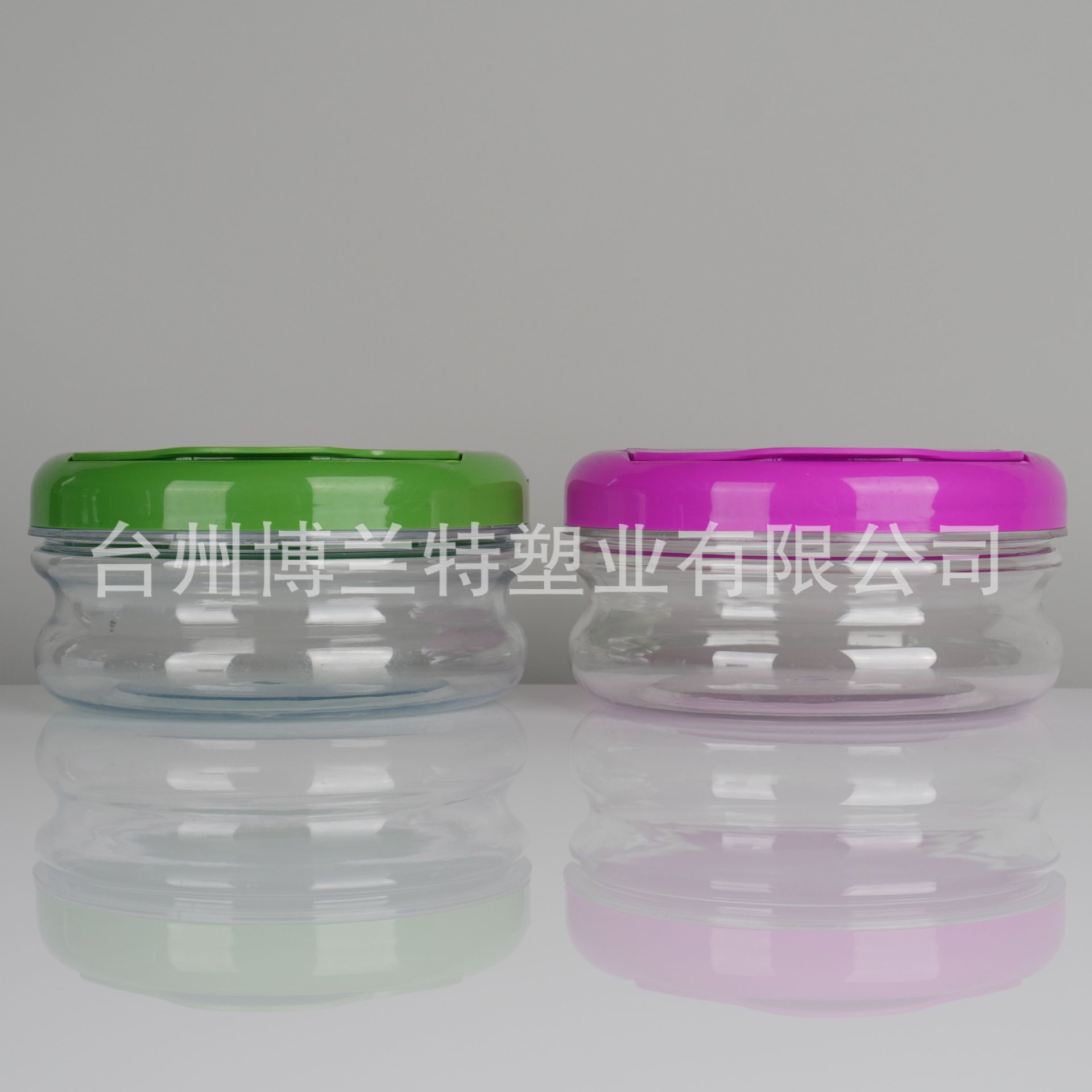 跨境批发PET塑料罐精美300ml透明糖果罐子食品盒子带翻盖空罐