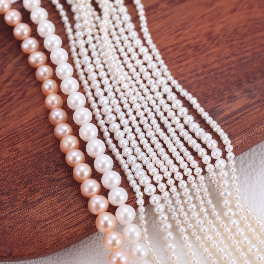 New High-Quality Strong Natural Freshwater Pearls Near Perfectly Round Small Pearls Semi-Finished Loose Beads DIY Jewelry Material