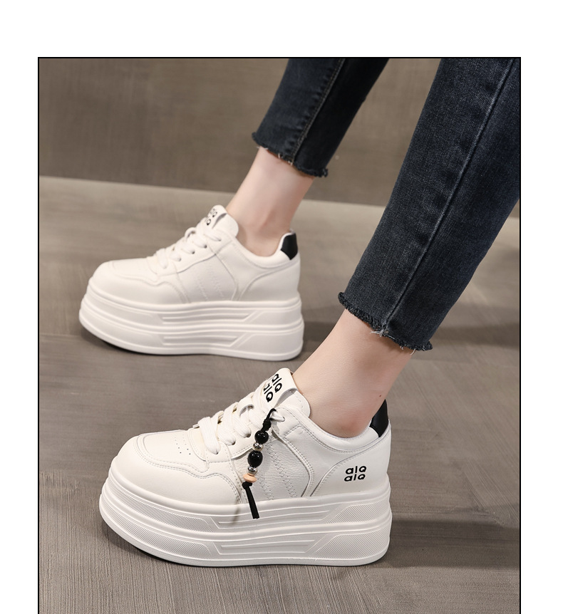 Giày sneaker nữ đế dày trắng siêu nhẹ tăng chiều cao HY9856 — đen chi tiết 12