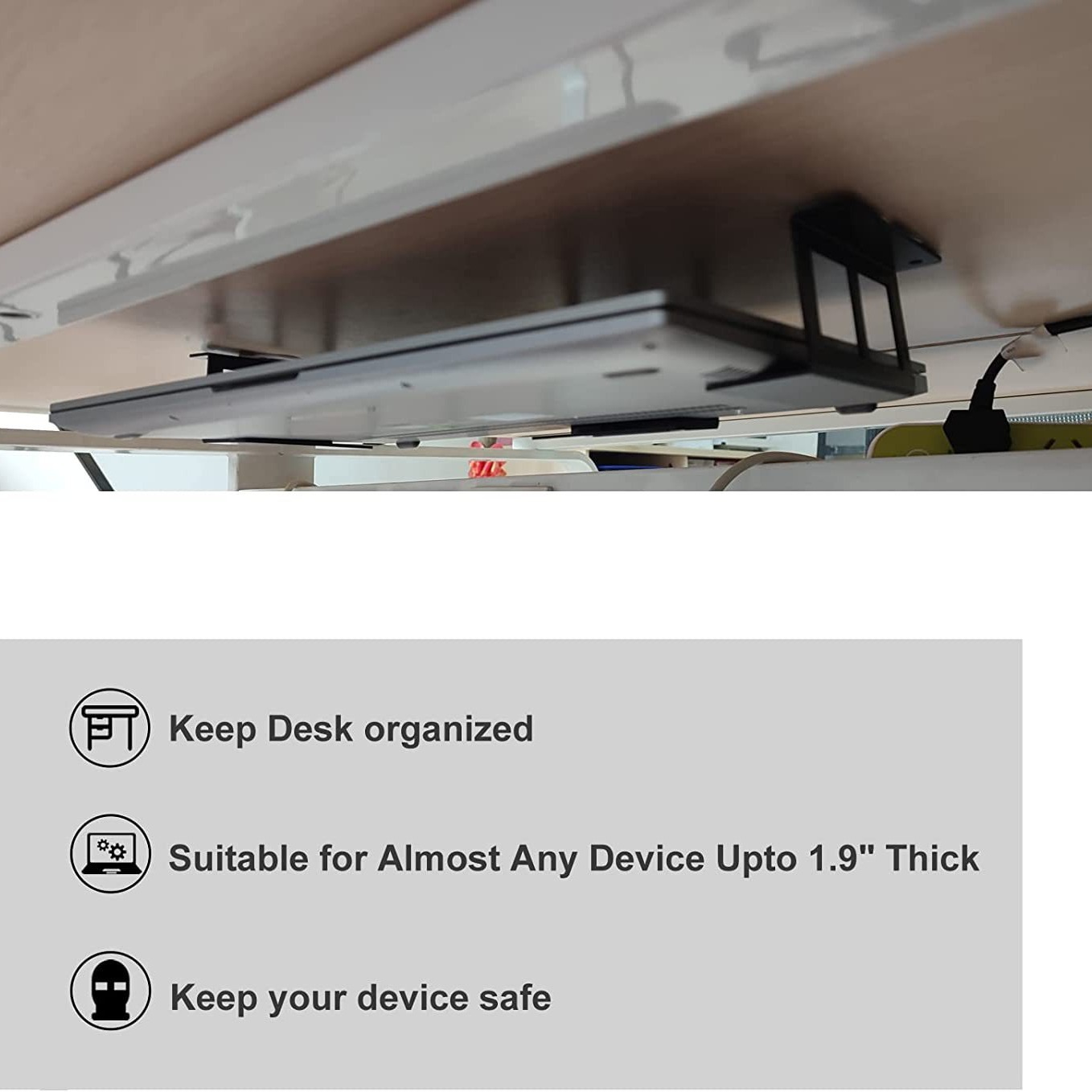 Soporte de almacenamiento de Notebook dedicado transfronterizo debajo de la Mesa soporte de bandeja de metal portátil almacenamiento invisible suministro directo de fábrica