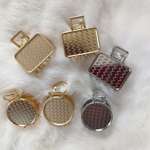 DIY Peel Hardware Round Square Grab Clip Dropping Glue Pearls Enamel Hairpin Point Emerald Alloy Jewelry Accessories