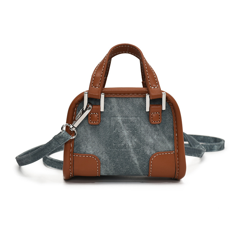 Bolso de hombro de niña de color de contraste de moda coreana, letra de estilo occidental, mini bolso de bebé, nuevo bolso de comercio exterior para niños