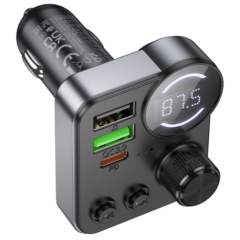 E86 Daler 48W Dual-Port Pd30W+Qc3.0 Car Bluetooth Fm Transmitter Supports USB Flash Drive and Tf Card Playback