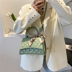 One-shoulder crossbody bag for women 2022 new fashion Korean version rhombus embroidery thread hourglass bag texture silk scarf handbag