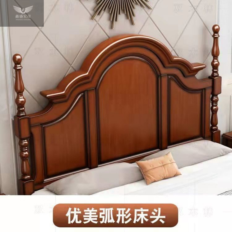 Luz de lujo americano cama de madera sólida 1.8m cama doble cama principal cama de matrimonio europea 1.5m caja de altura cama de almacenamiento dormitorio doméstico