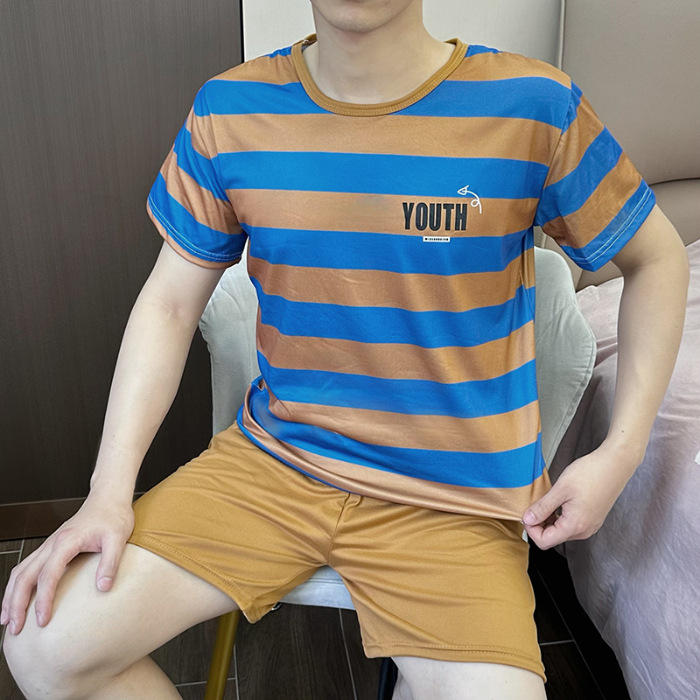 2025 comercio exterior de verano pantalones cortos de manga corta pijamas de hombre dibujos animados se pueden usar con un conjunto delgado de ropa de hogar supermercado