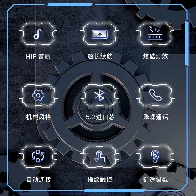 跨境爆款T41蓝牙耳机HIFI超清音质双耳带数显音乐吃鸡游戏耳机