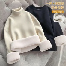 男童打底纯色内搭秋冬中大童加绒半高领保暖衣服儿童长袖T恤上衣