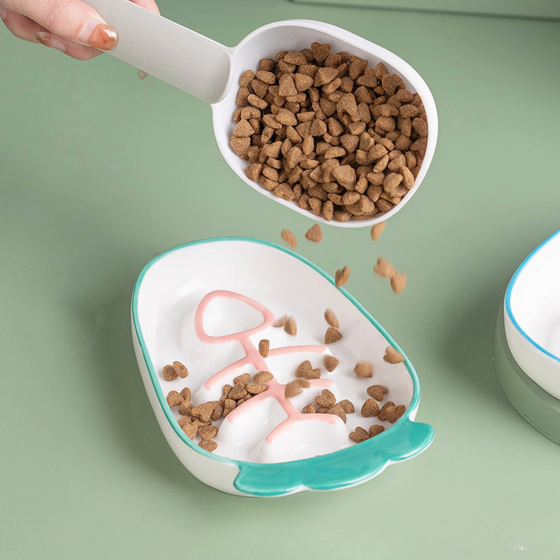 猫碗陶瓷盘碟子可爱猫食盆饭盆防打翻猫咪慢食碗狗碗食盆宠物用品