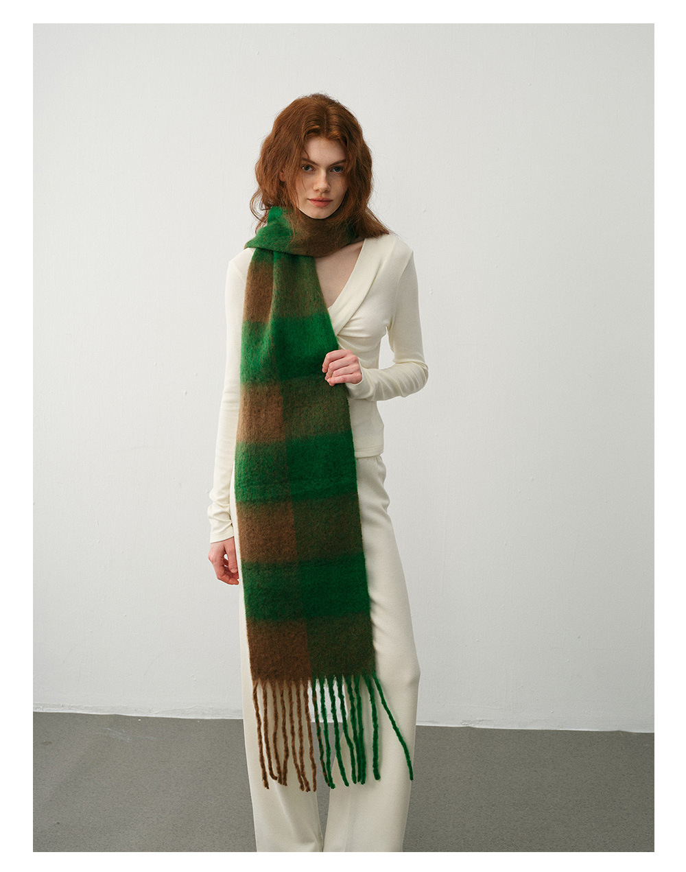 Designer's Nische Erweiterter Fransenschal Schachbrett Schachbrett Kaschmirschal Damen Winterambiente Schal_voghion.com