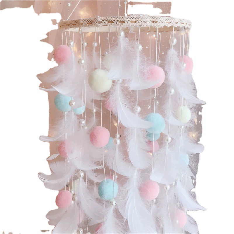 Девчачий ловец снов, ловец снов, подвеска-колокольчик, украшение для комнаты для девочек, подвеска для спальни, ювелирные изделия, кольцо-конфета