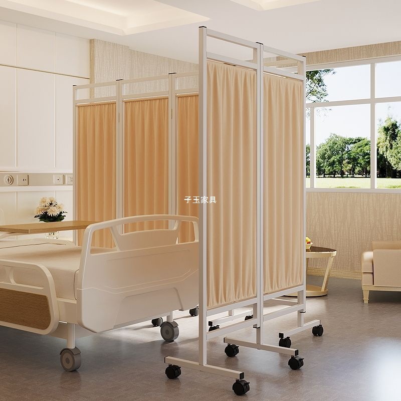 Medical Screen Hospital Medical Fabric Partition Folding Screen Health Room Clinic Beauty Salon Partition Mobile Folding with Wheels