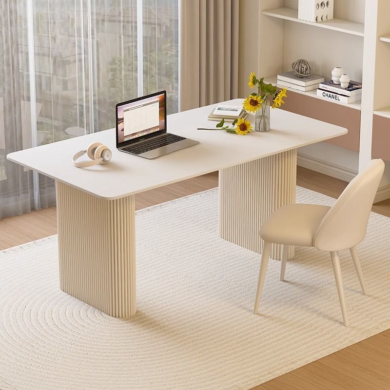 Cream Style Slate Study Desk Modern Simple Light Luxury French Minimalist Desk Rectangular Home Computer Desk