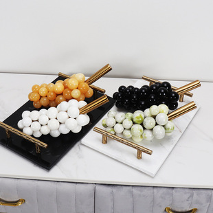 European-style Light Luxury Marble Simulation Grape Ornaments Model Room Hotel Living Room Coffee Table Desktop Soft Decorations