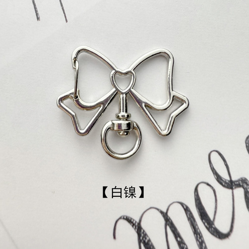 Bow rotating metal keychain electroplating process color-preserving handmade pendant accessories accessories