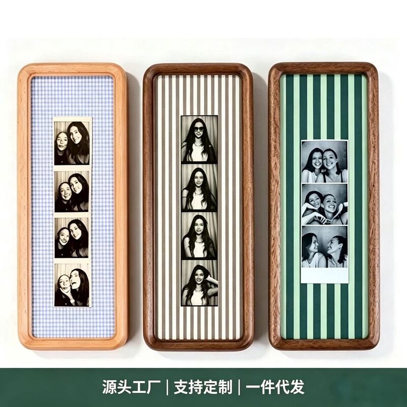 Long solid walnut wood photo frame, 4-panel couple's instant photo frame, multi-grid DIY mortise and tenon picture frame, factory wholesale Long solid walnut wood photo frame, 4-panel couple's instant photo frame, multi-grid DIY mortise and tenon picture frame, factory wholesale