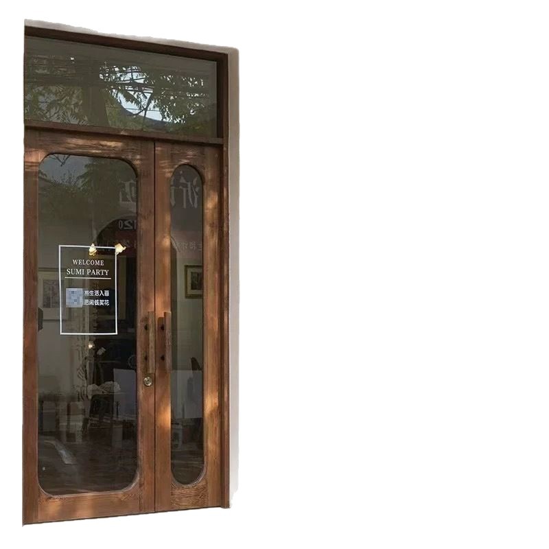 Old Elm Indoor Door Frame Chinese Retro Dessert Shop Coffee House Window Frame Old-Fashioned Sliding Folding Window
