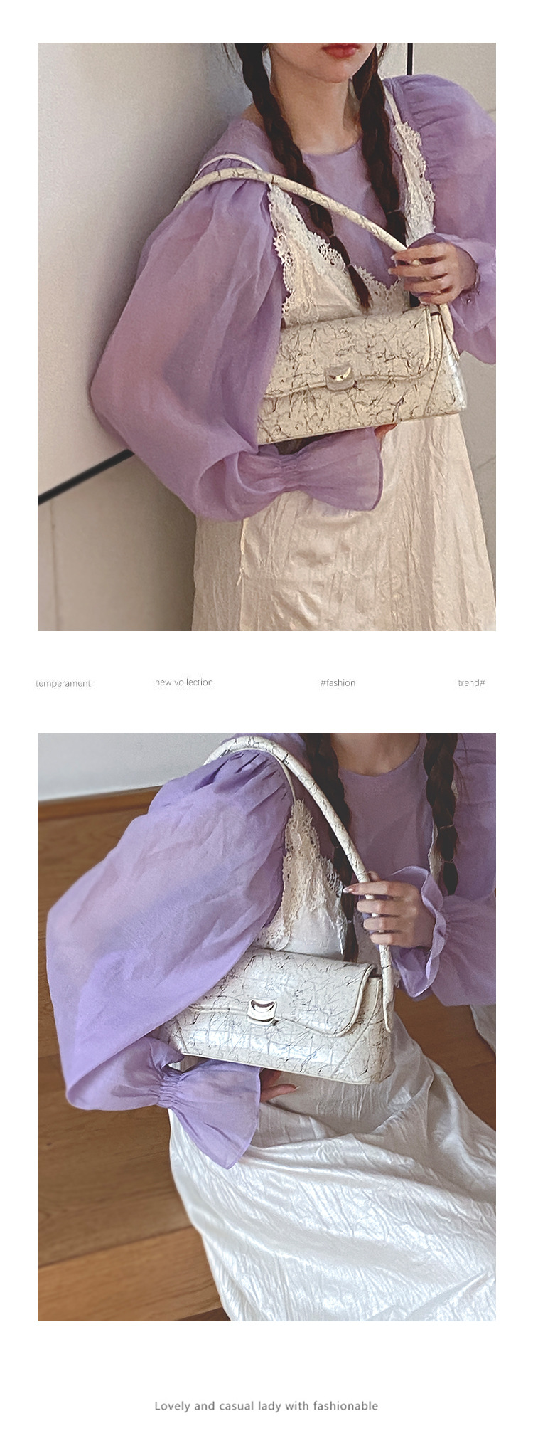 French Niche Design Underarm Bag Women's New 2023 Fashion Graffiti Shoulder bag high-level sense of all-match handbag_voghion.com