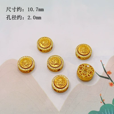 silver, gold-plated, four-leaf clover, yellow Buddha: Zərgərlik ara hissələri - yellow-god-of-wealth-spinning
