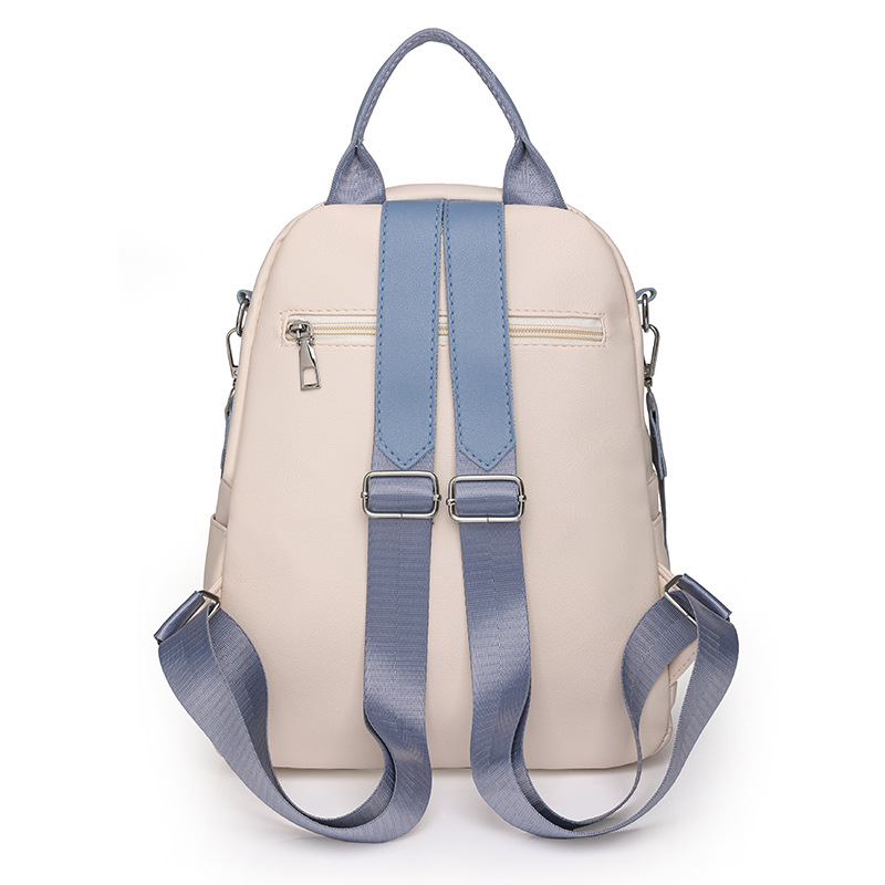 Bolsos para mujer 2023 nueva mochila de cuero suave para mujer literaria y artística moda color en relieve mochila de viaje al aire libre de doble uso