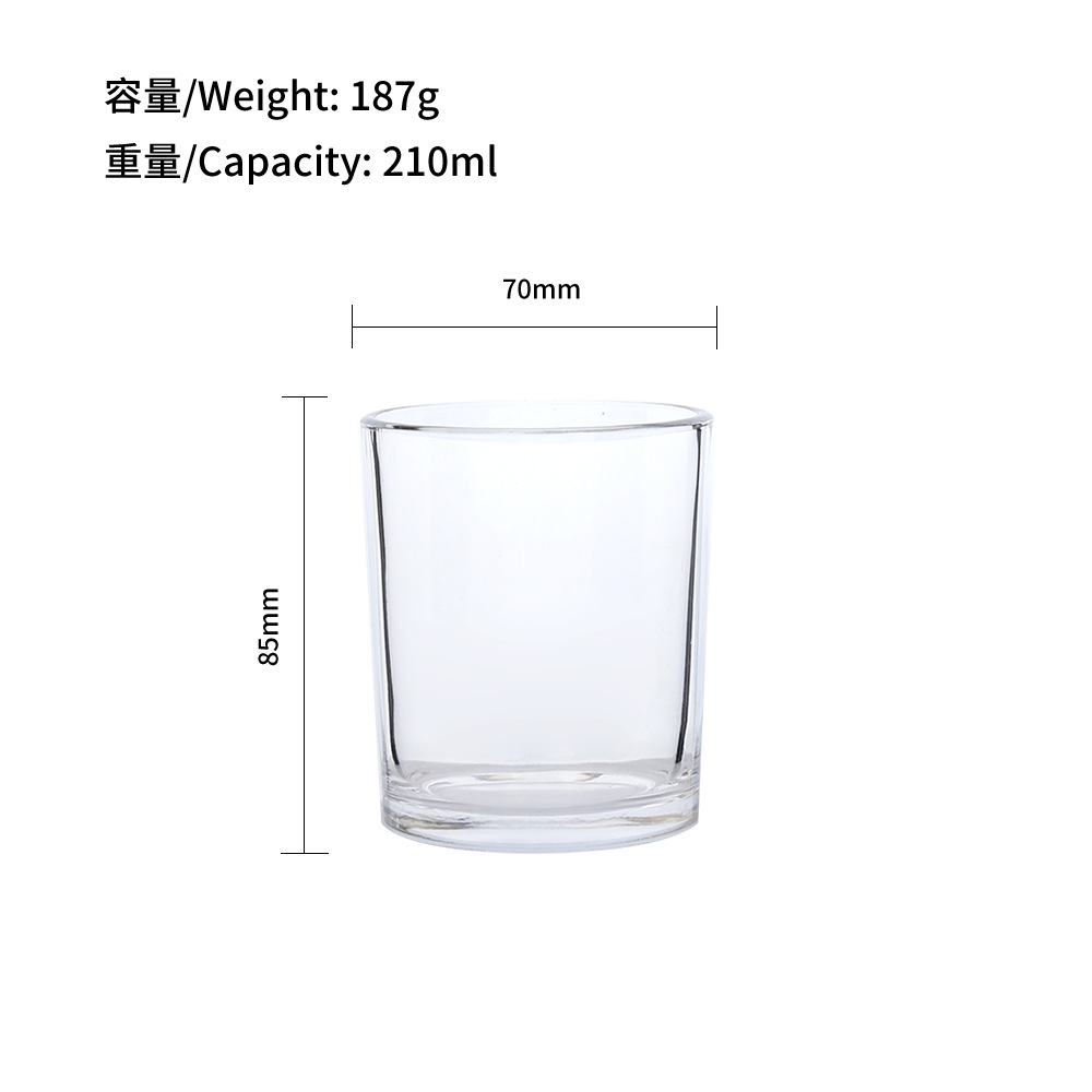 Hot sale Amazon de alta calidad vidrio transparente vela taza taza de frasco de frasco de frasco de frasco 80 90