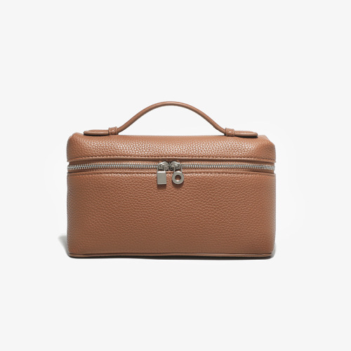 LP19 New Arrival Leather Lunch Box Bag—Gigi's Favorite Kelly Bag Style, Made of Litchi-Grain Cowhide, Simple Design, Perfect for a Chic Single-Shoulder Look for Women