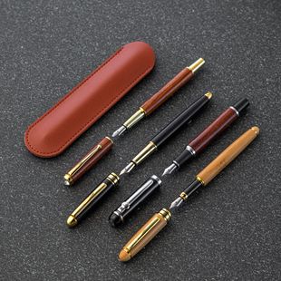 Business signature high-grade special lettering copper wooden office ink bag student pen gift box suit high color value to give away