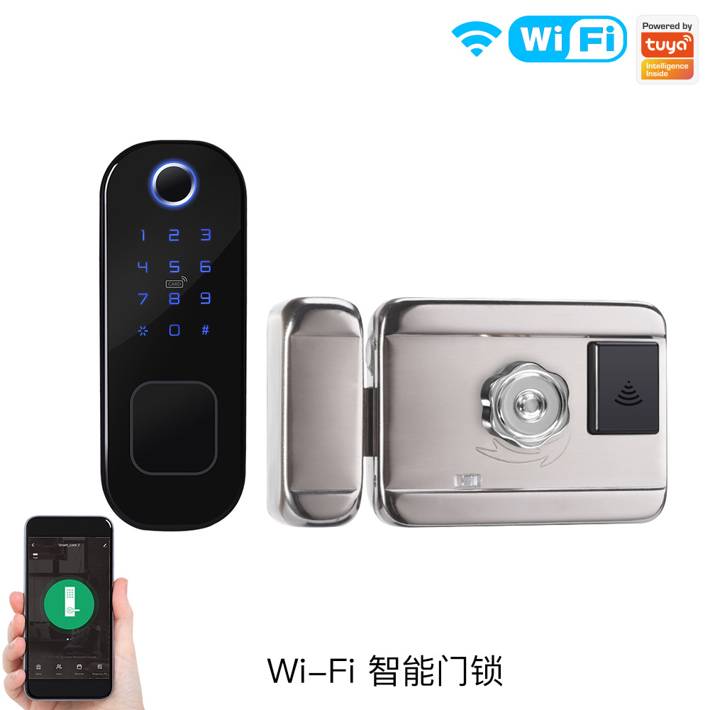 wifi涂鸦智能门锁 智能家居防水指纹锁 家庭安全密码数字遥控门锁