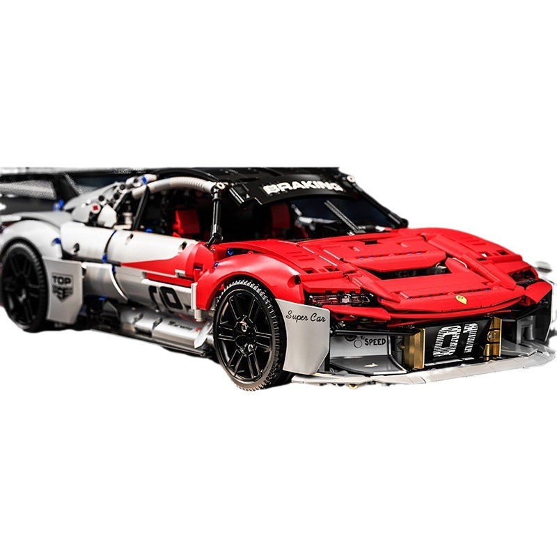 Coche deportivo JD009 de ángulo pequeño, de montaje rápido, escala 1:10, juguete de bloques de construcción de moda, regalo de cumpleaños para niños