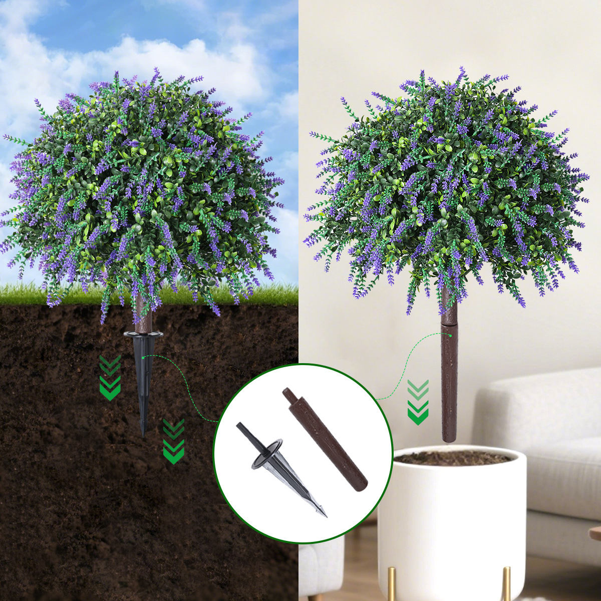 Amazon explosión imitación de plantación verde lavanda poplar inserción de madera esférica plantación verde decoración del hogar inserción de ciprés