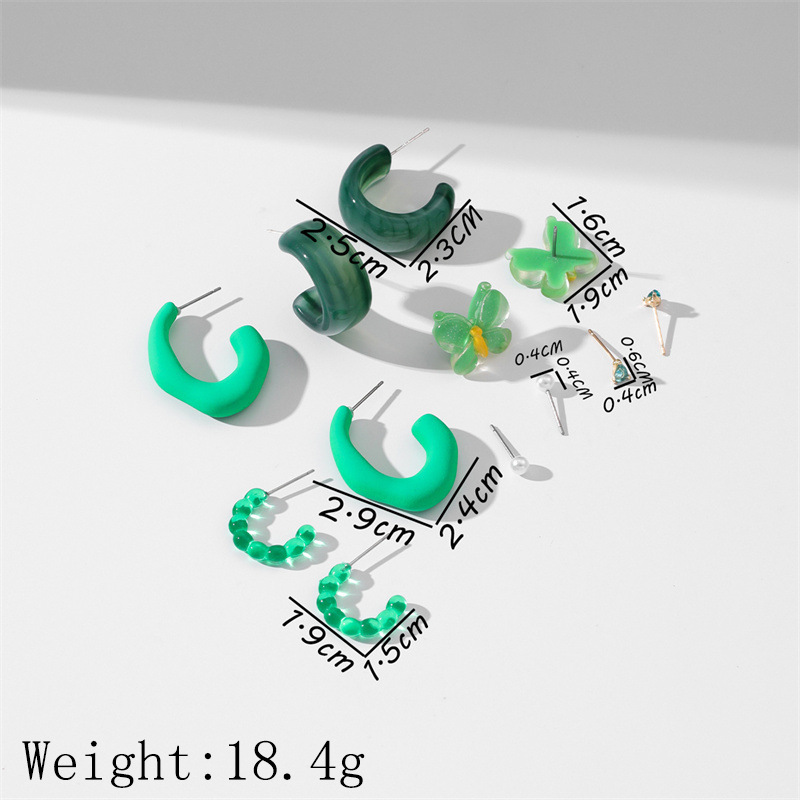 1 Set Casual Simple Style Heart Shape Petal Polishing Arylic Resin Hoop Earrings Drop Earrings Ear Studs display picture 37