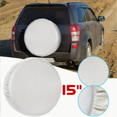 Soft PVC Tire Cover – Spare wheel cover - white-thickened-tire-cover-pull-rod-bag-15inch-l70-75cmthickened-good-quality