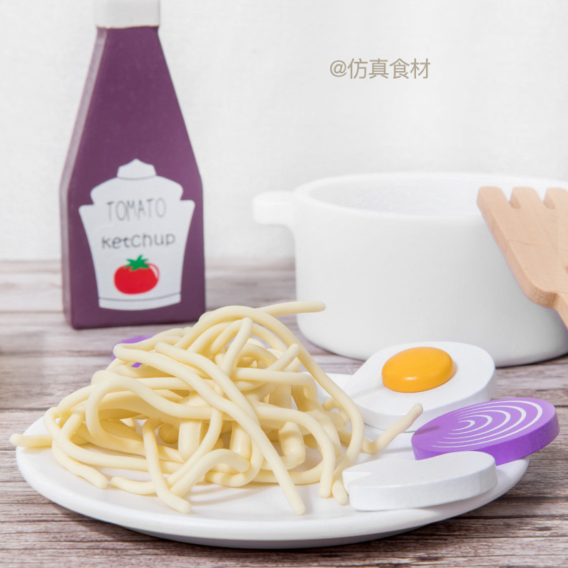 Los niños de simulación de pasta de cocina entre padres e hijos de simulación creativa interactiva utensilios de cocina juguetes de madera traje