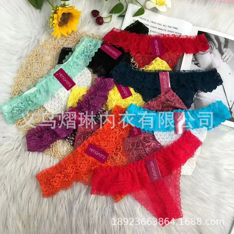 Lace embroidered triangle thong stock foreign trade wholesale Philippines Vietnam Indonesia India thong stock